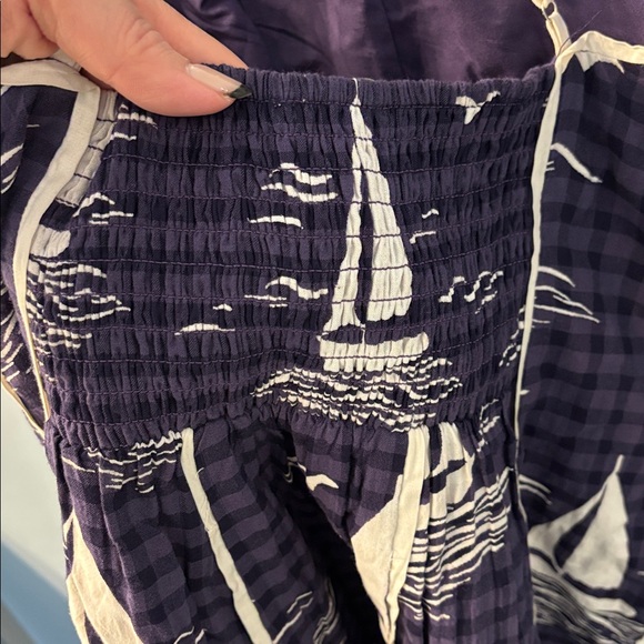 NWT Anthropologie Celadine Scallop Piped Mini Dress in Blue Motif, size XL - Picture 10 of 13